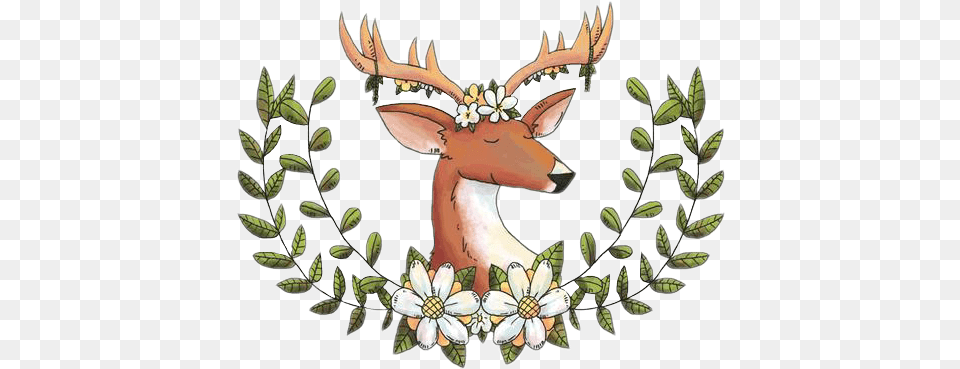Picture Royalty Stock Antlers With Flowers Clipart Sika Deer, Animal, Mammal, Wildlife, Pattern Free Transparent Png