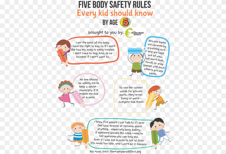 Picture Safety Rules For Kids Child Safety Preschool Body Safety Kids, Baby, Person, Face, Head Free Png Download