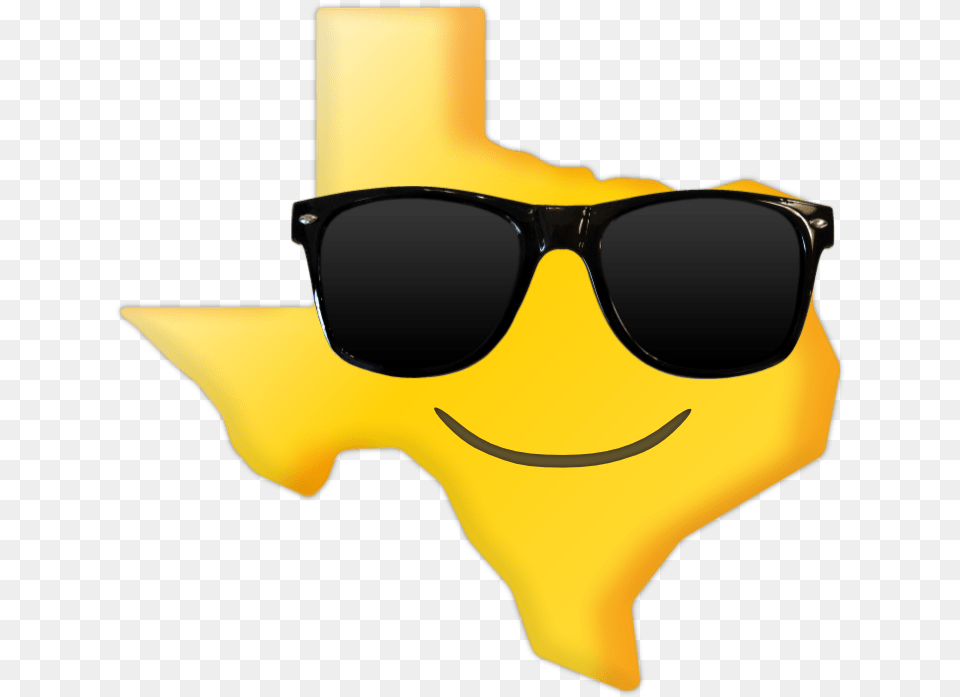 Picture Shows A Sticker Shaped Like Texas Yellow Cowboy Emoji, Accessories, Sunglasses, Adult, Female Free Transparent Png