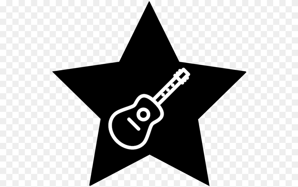 Picture Star And Crescent Garland, Guitar, Musical Instrument Png Image