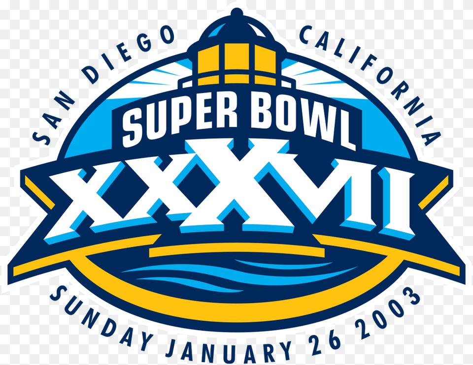 Picture Super Bowl Xxxvii Logo, Badge, Symbol, Emblem Free Transparent Png