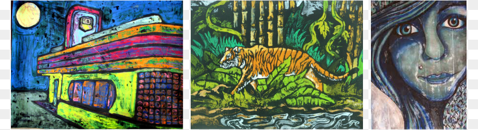 Picture Tempera Batik, Art, Wildlife, Tiger, Painting Free Png Download