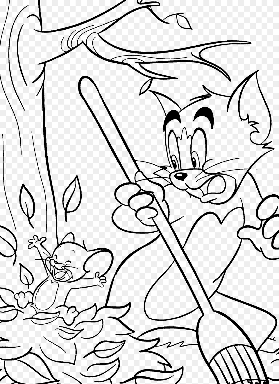 Picture Thanksgiving Tom And Jerry Coloring Pages 2 Autumn Drawing For Kids, Art, Cutlery, Person, Animal Png
