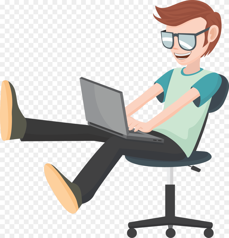 Picture Transparent Accountant Clipart Future Freelancer, Sitting, Computer, Electronics, Person Free Png Download