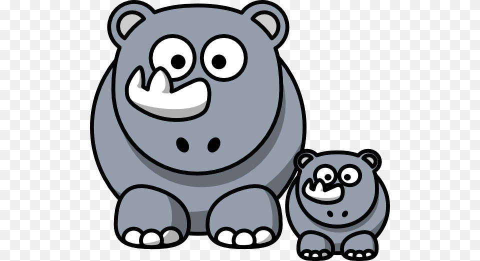 Picture Transparent Baby Rhino Clipart Cartoon Hippo, Animal, Bear, Mammal, Wildlife Free Png
