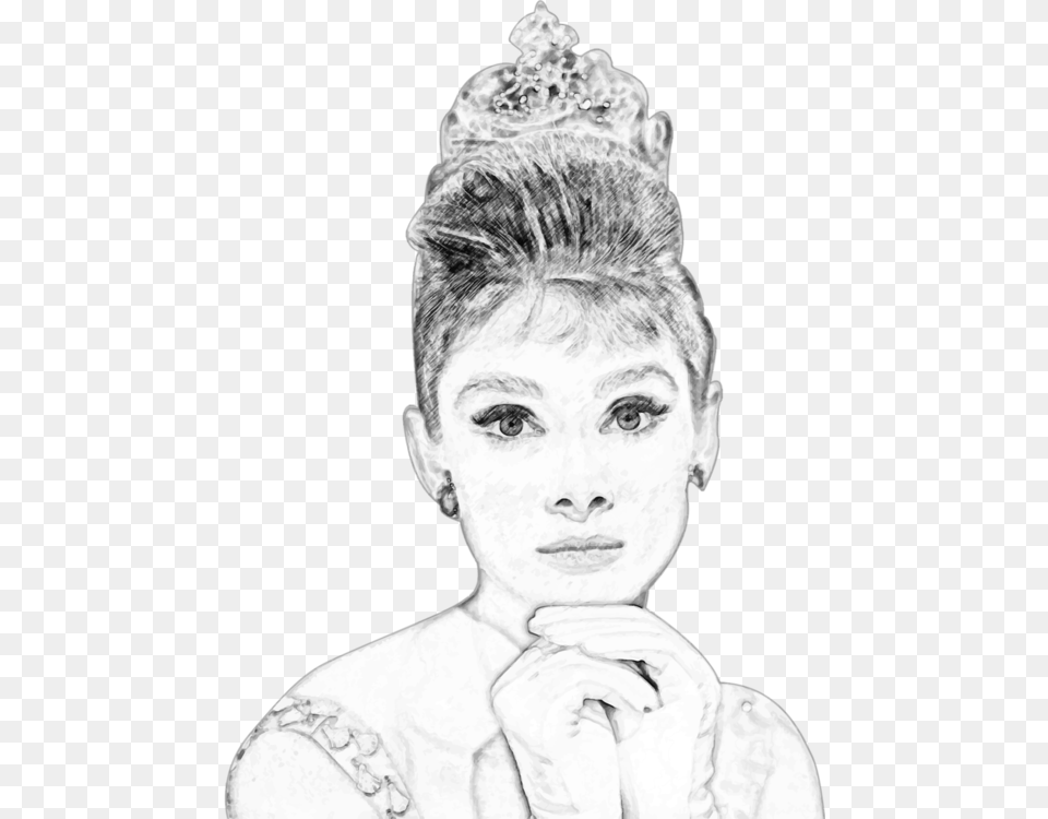 Picture Transparent Download Black And White Art Audrey Hepburn Dibujos, Adult, Drawing, Male, Man Png Image