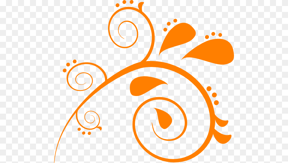 Picture Transparent Stock Scroll Orange Clip Art At Orange Scroll Clipart, Floral Design, Graphics, Pattern, Nature Free Png Download