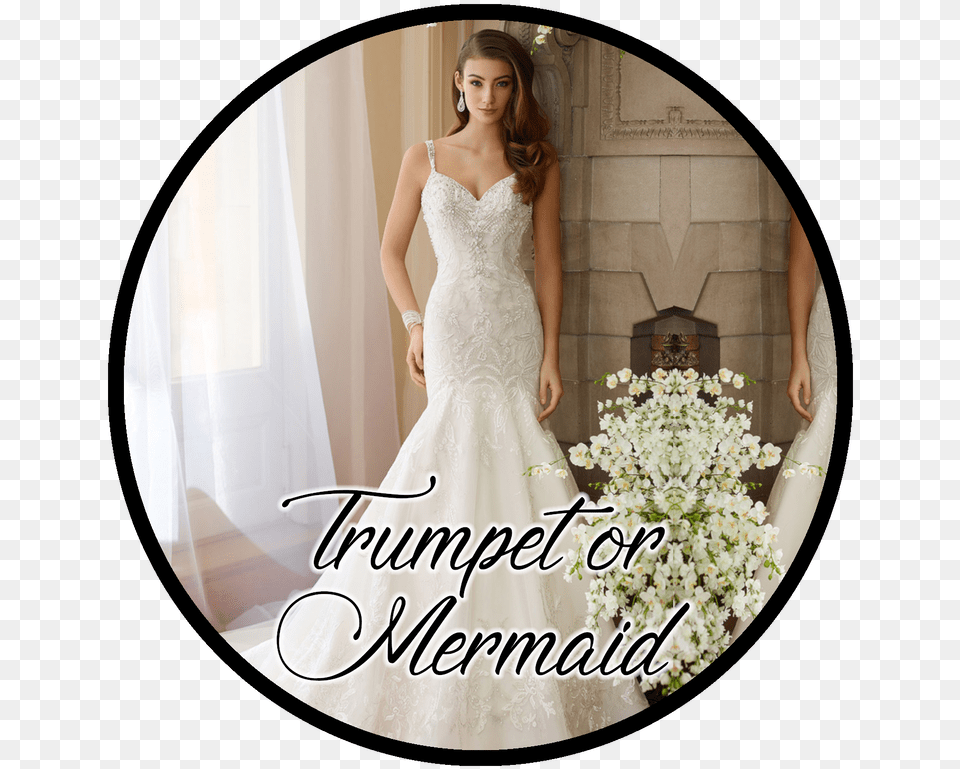 Picture Trumpet Wedding Dress With Tulle On Bottom, Formal Wear, Wedding Gown, Clothing, Fashion Png Image