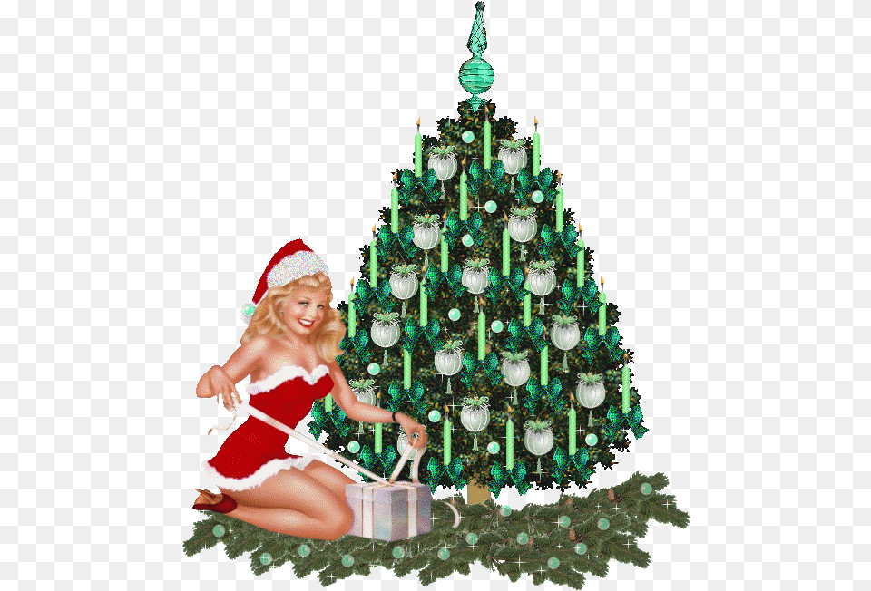 Pictures Animations Christmas Tree Myspace Cliparts Christmas Tree, Child, Girl, Female, Person Png Image