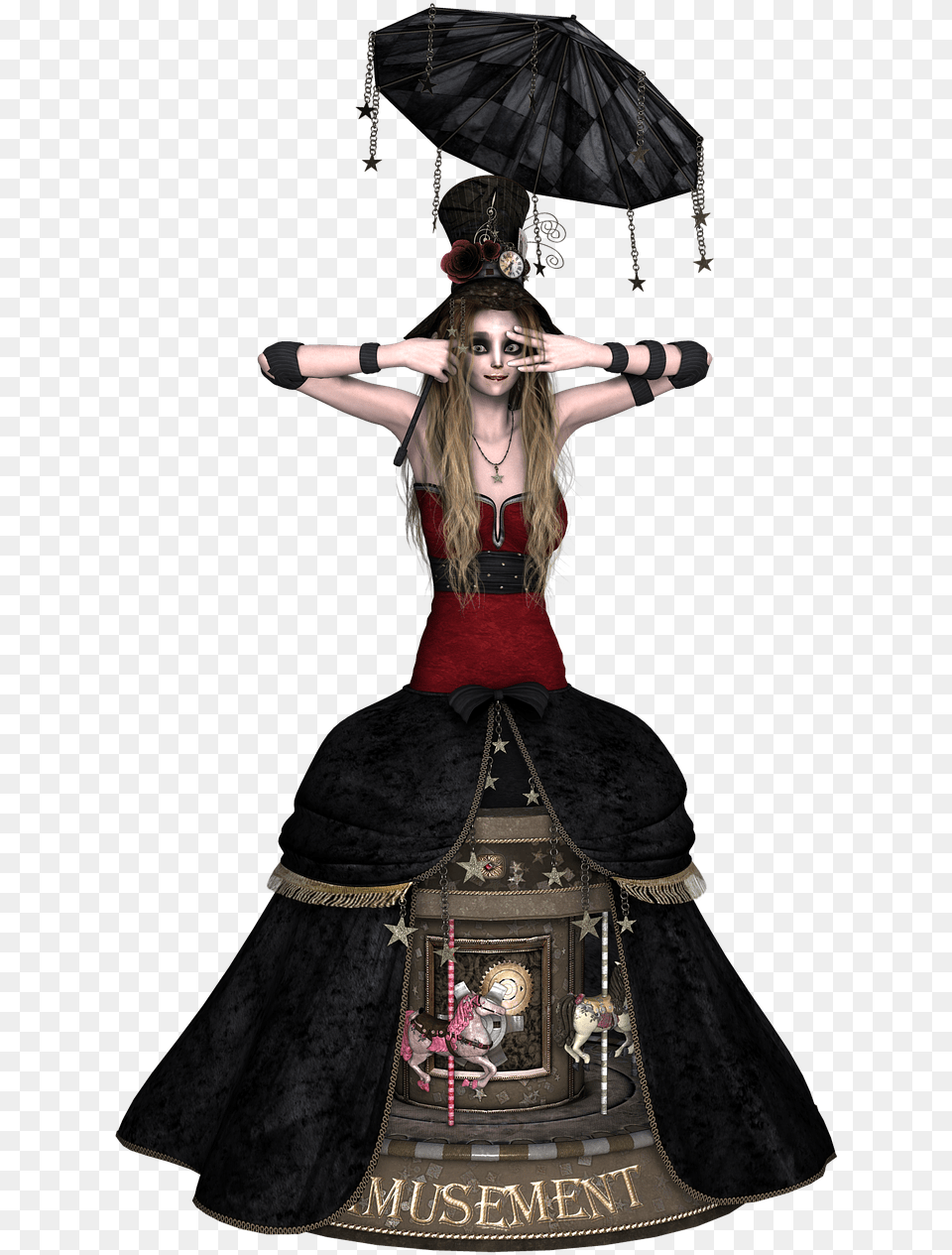 Pictures Photos Images Royalty Gothic Girl 3d Transparent, Clothing, Costume, Person, Dress Free Png Download