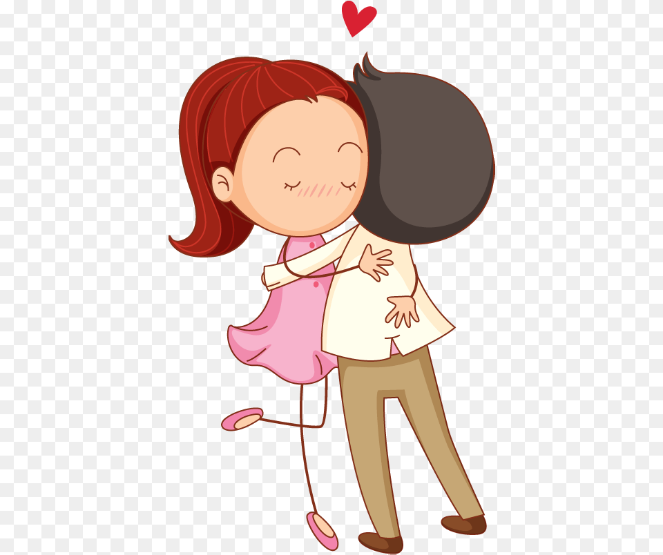 Pictures Of A Cartoon Man Cartoon Boy And Girl Hugging, Person, Face, Head, Book Free Transparent Png