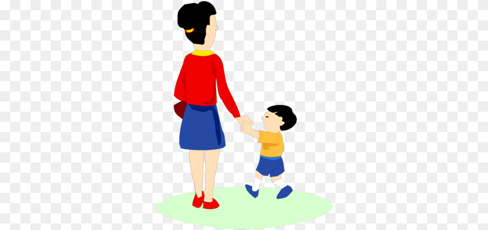 Pictures Of Clipart Girl Walking With Mom, Sleeve, Clothing, Long Sleeve, Shorts Png