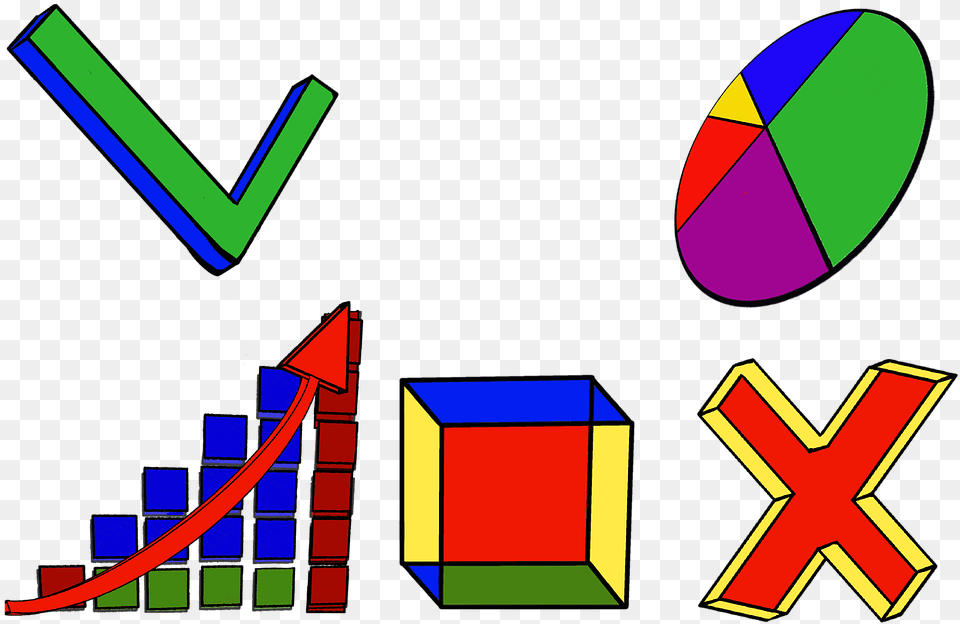 Pie Chart Graph X Mark Increase Arrow Checkmark Png