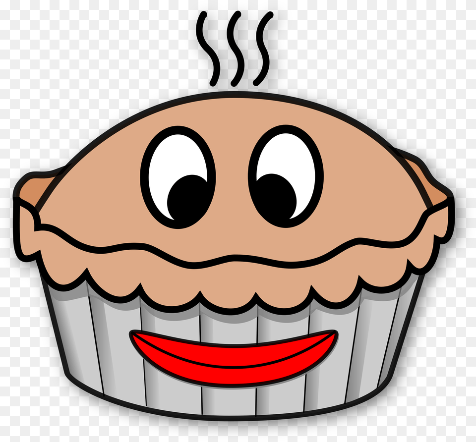Pie Face Cartoon Download Smiling Pie Face Clipart Transparent, Cake, Food, Dessert, Cupcake Png Image