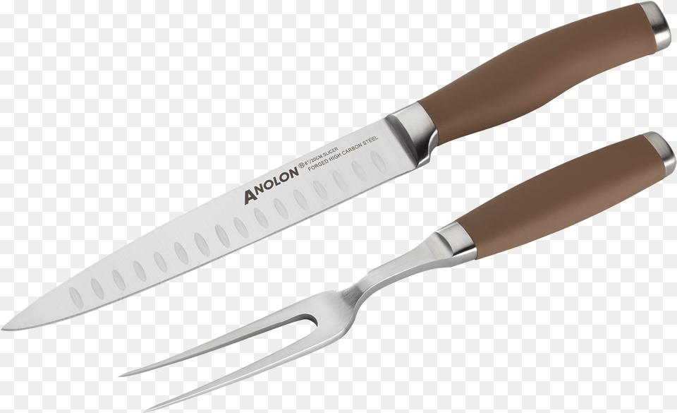Piece Carving Knife And Meat Fork Set Anolon, Cutlery, Blade, Dagger, Weapon Png