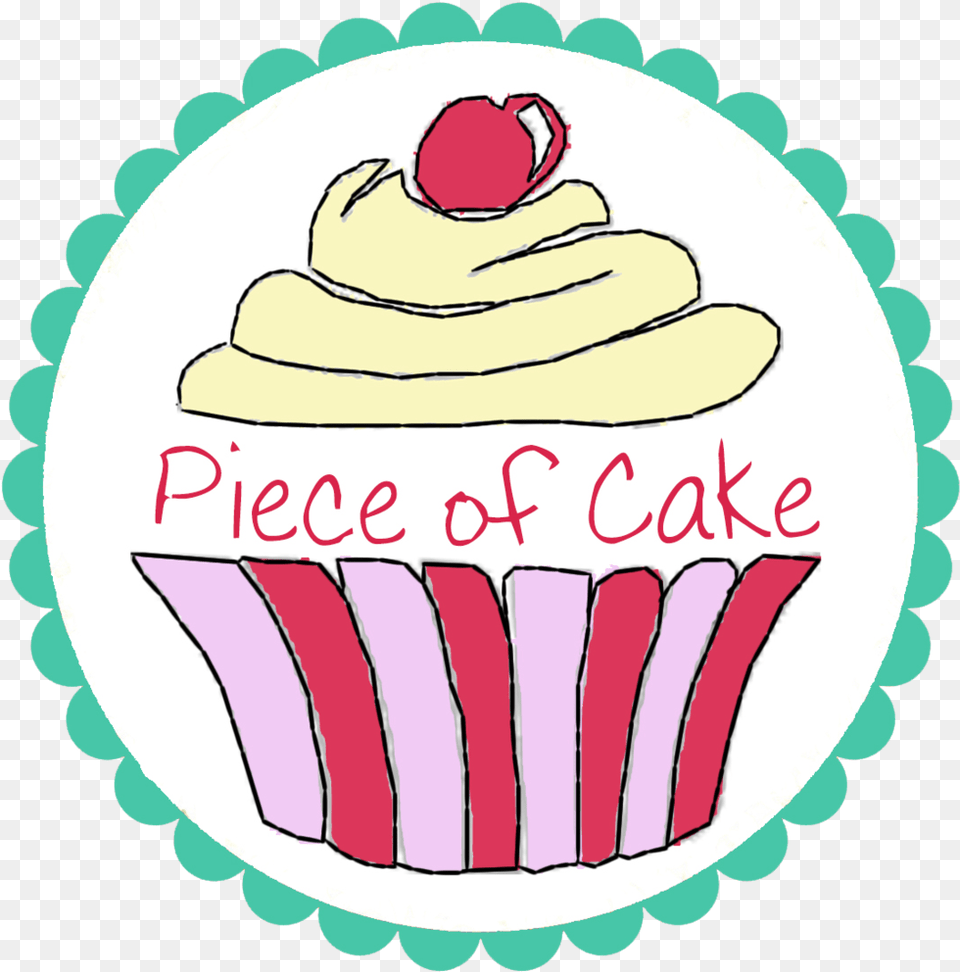 Piece Of Cake Logo, Cream, Cupcake, Dessert, Food Png Image