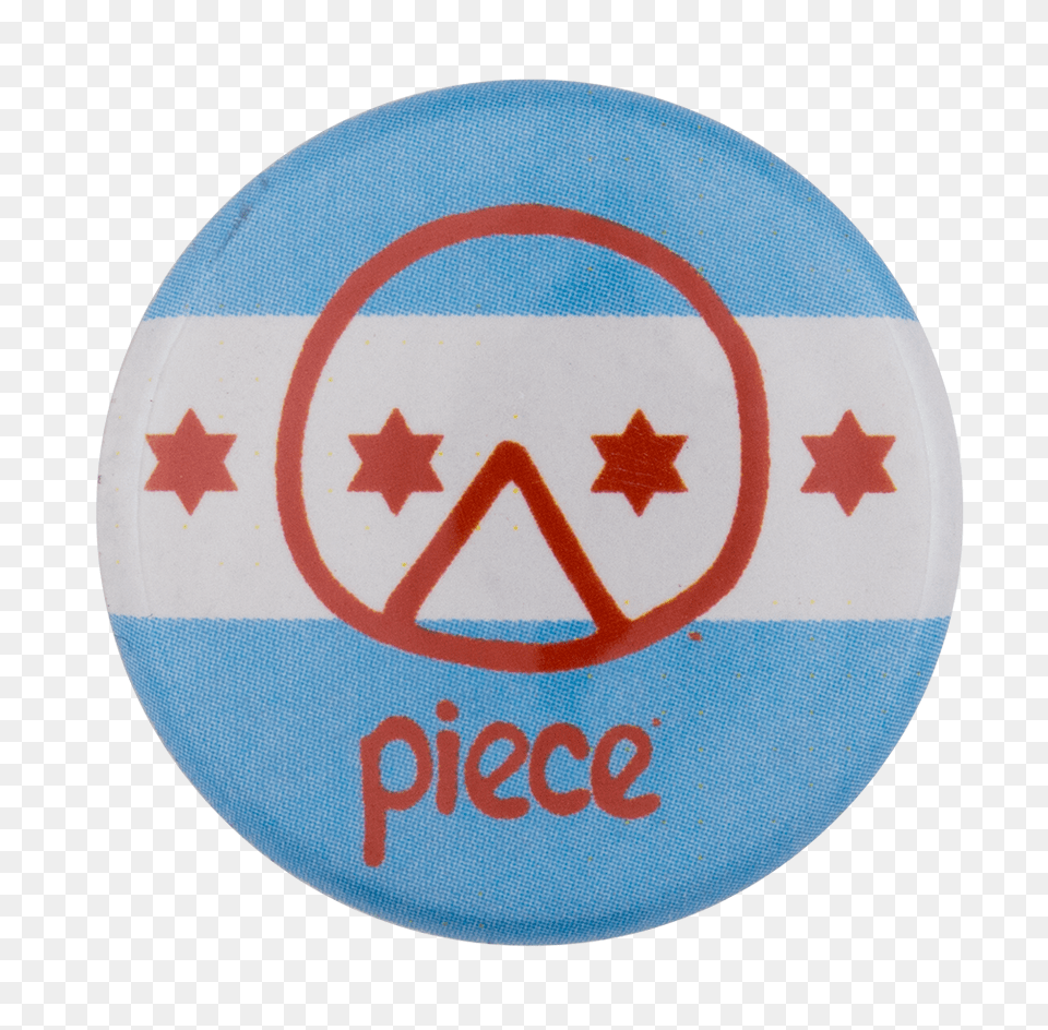 Piece Pizza Chicago Flag Busy Beaver Button Museum, Badge, Ball, Logo, Rugby Free Png