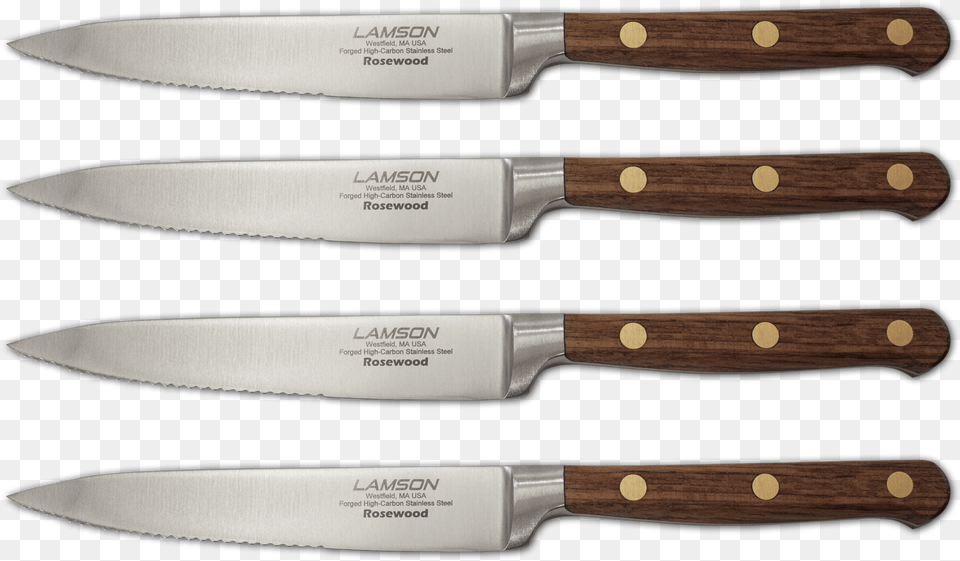 Piece Serrated Steak Knife Set Rosewood Steak Knife, Cutlery, Blade, Weapon Free Png Download