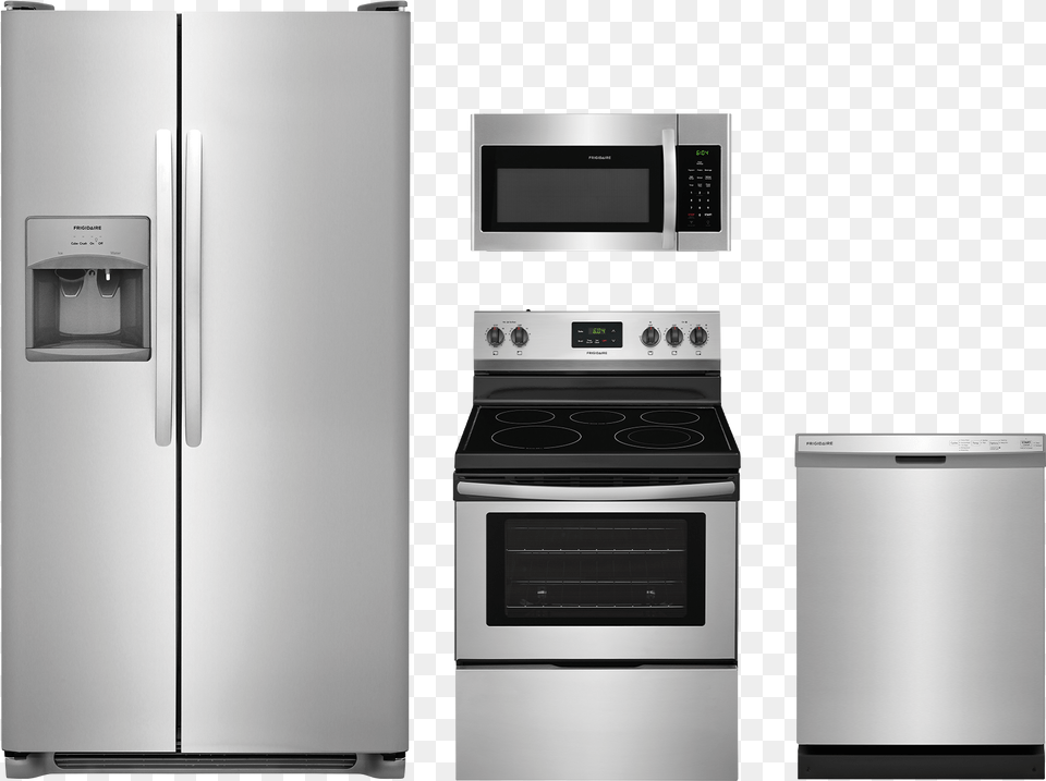 Piece Stainless Steel Kitchen Appliance Package, Device, Electrical Device, Microwave, Oven Free Transparent Png