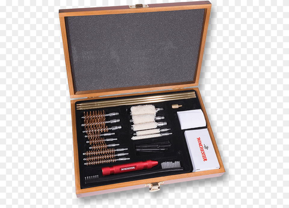 Piece Universal Gun Cleaning Kit In Wood Case, Brush, Device, Tool, Electrical Device Free Png Download