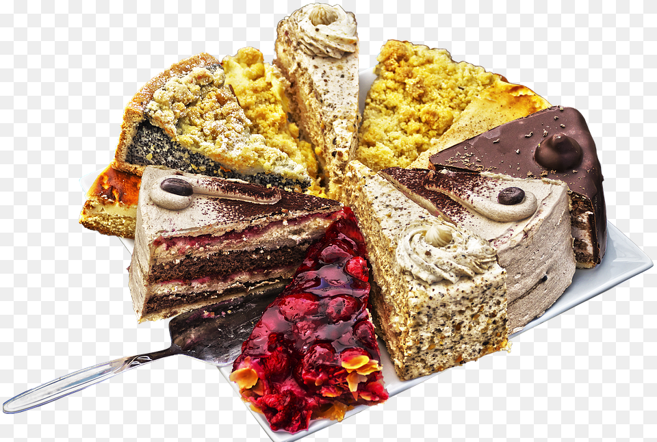 Pieces Of Cake Pastries Bake Pastries, Torte, Dessert, Food, Cream Free Png Download