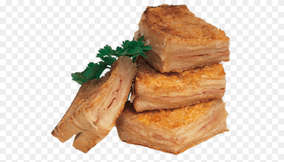 Pieces Of Croque Monsieur, Bread, Food, Toast, Sandwich Png Image