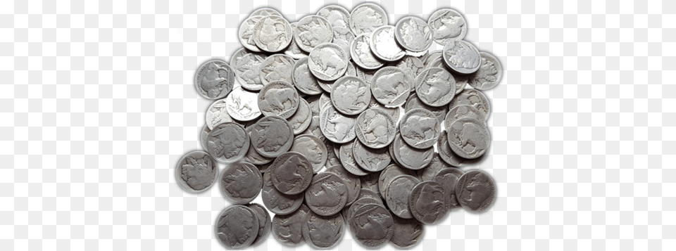 Pieces Of No Date Buffalo Or Indian Nickels Cash, Silver, Coin, Money, Dime Free Png