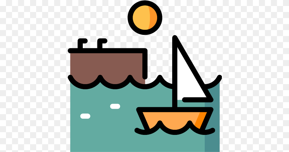 Pier Icon Per Vector, Boat, Sailboat, Transportation, Vehicle Free Png Download