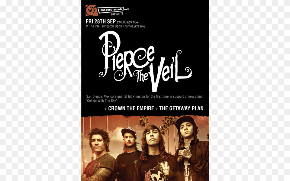 Pierce The Veil Crown The Empire The Getaway Plan Pierce The Veil 2012, Advertisement, Poster, Adult, Person Png
