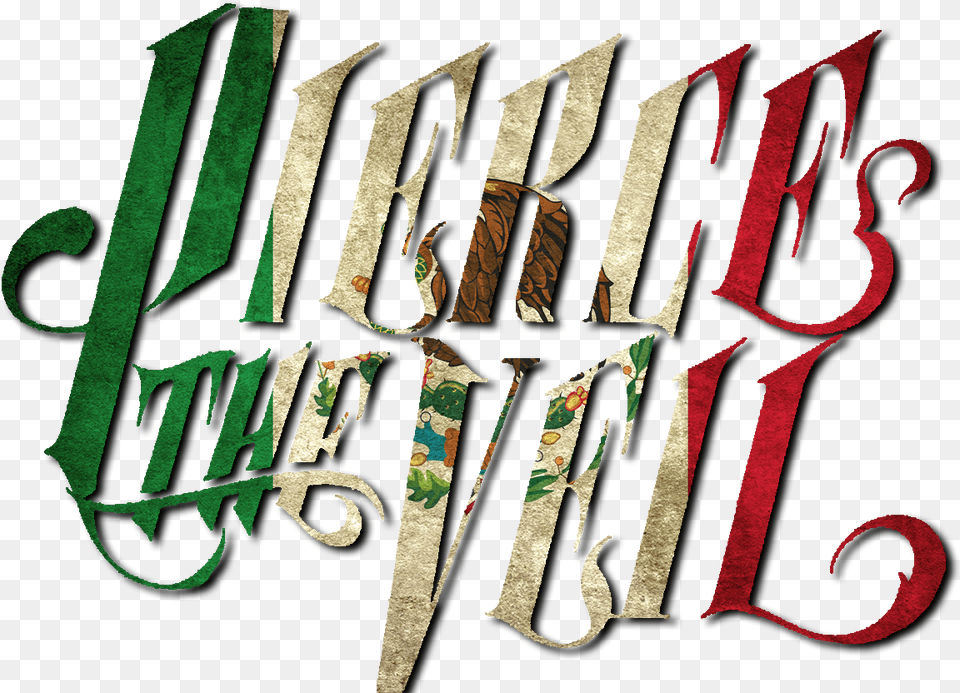 Pierce The Veil Mexican Flag Logo, Book, Publication, Calligraphy, Handwriting Png