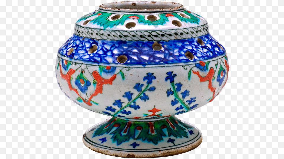 Pierced Flower Vase Vase Flower Vase Turkey Iznik Pierced Flower Vase, Art, Porcelain, Pottery, Jar Png Image