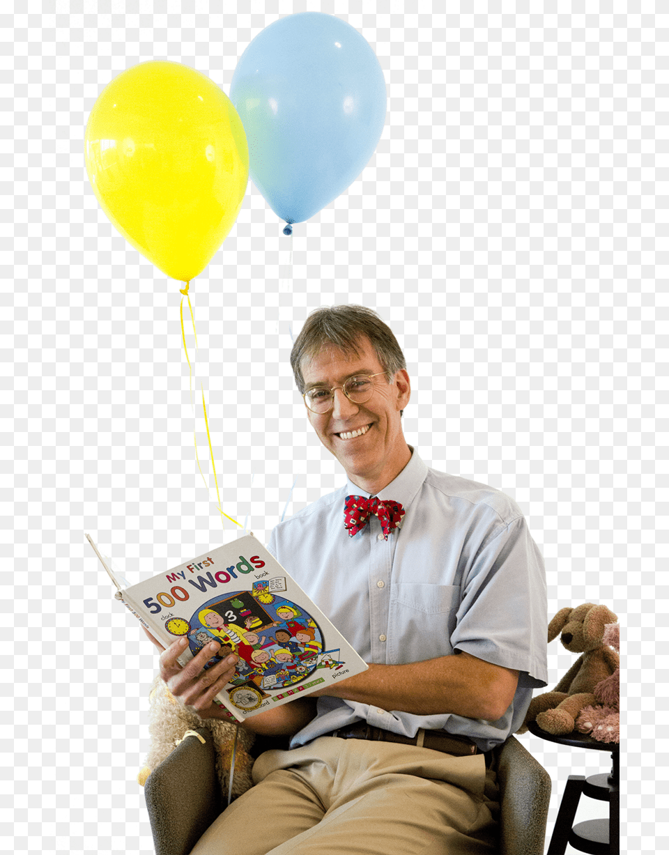 Pierre Lamothe Sitting, Reading, Balloon, Person, Accessories Free Png