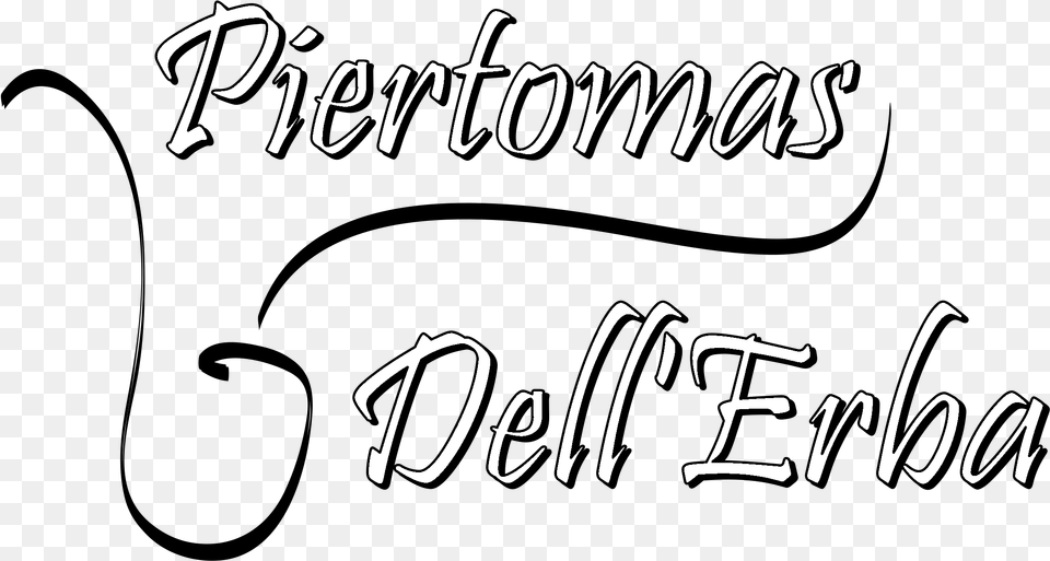 Piertomas Dell39erba Logo Black And White Piertomas, Text, Handwriting, Calligraphy, Blackboard Free Transparent Png