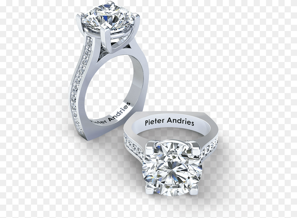 Pieter Andries Five Carat Diamond Rings Front Engage Engagement Ring, Accessories, Gemstone, Jewelry, Platinum Png