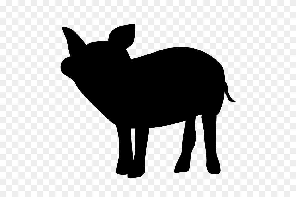 Pig Animal Silhouette Illustrations, Gray Png Image