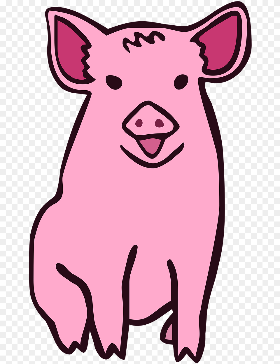 Pig Cartoon Animal Swine Cartoon, Hog, Mammal, Boar, Wildlife Png Image