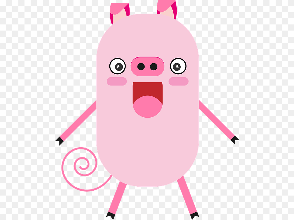 Pig Cartoon Character Figure Design Pink Animal Personaj Din Desene Animate, Backpack, Bag, Baby, Person Png