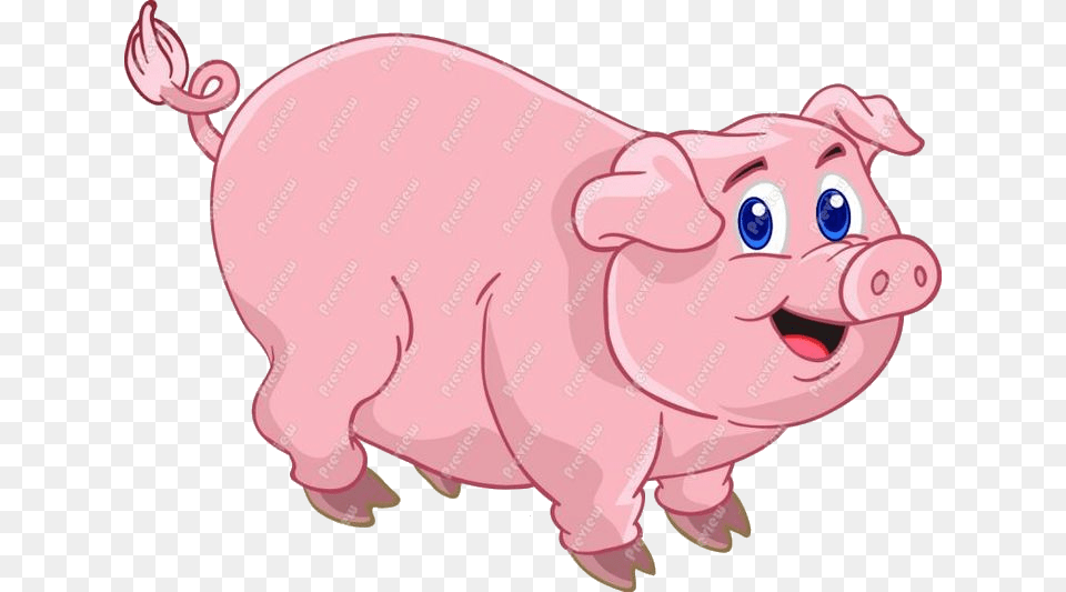 Pig Cartoon Clipart Cute Clip Art Transparent Animated Picture Of Pig, Animal, Mammal, Hog, Boar Png Image