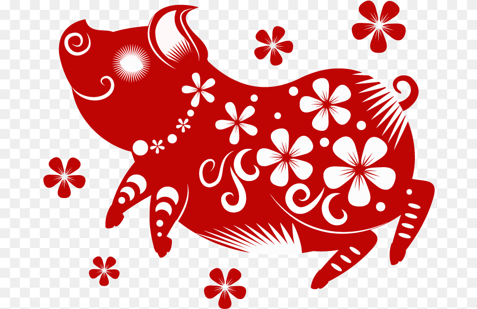 Pig Chinese Paper Cutting, Art, Floral Design, Graphics, Pattern Free Transparent Png