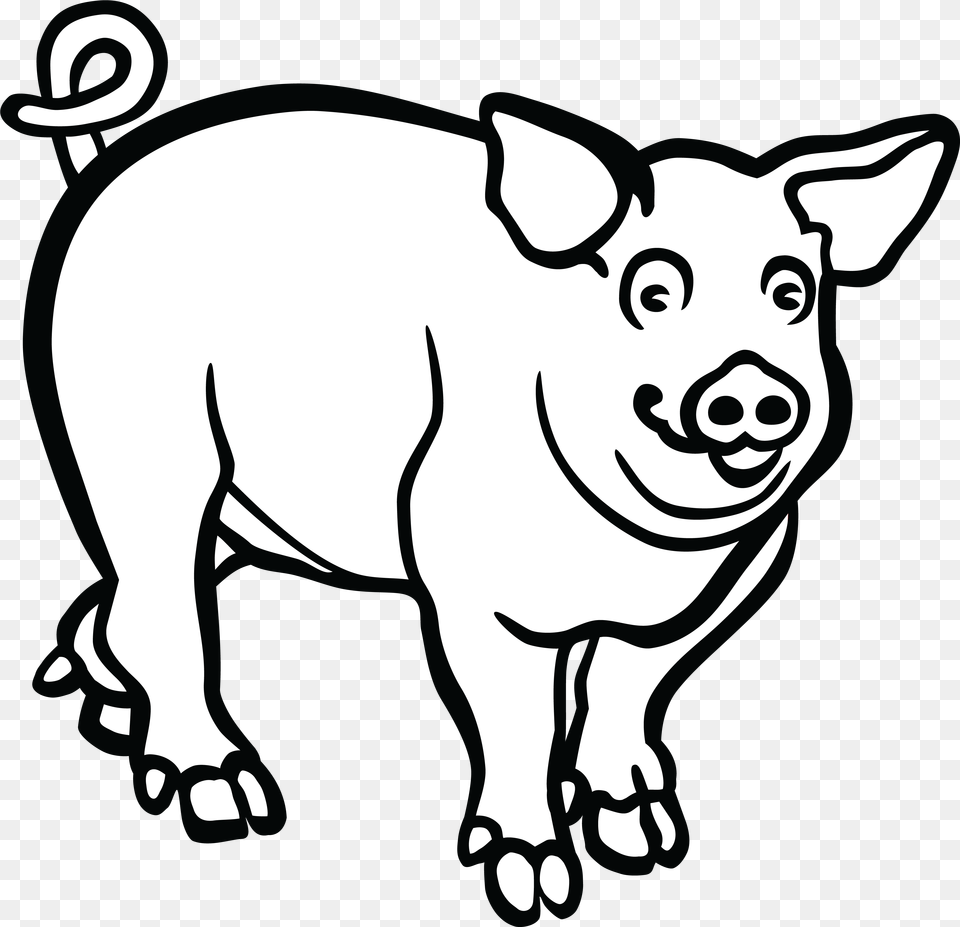 Pig Clipart Black And White Pig Images Black And White, Animal, Hog, Mammal, Kangaroo Free Png