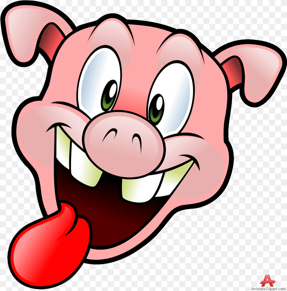 Pig Clipart With Tongue Out Design Cartoon Pig With Tongue Out, Animal, Mammal Free Png