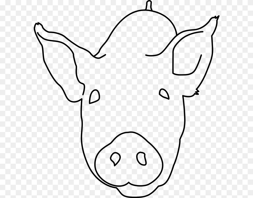 Pig Computer Icons Head Snout Drawing, Gray Free Png