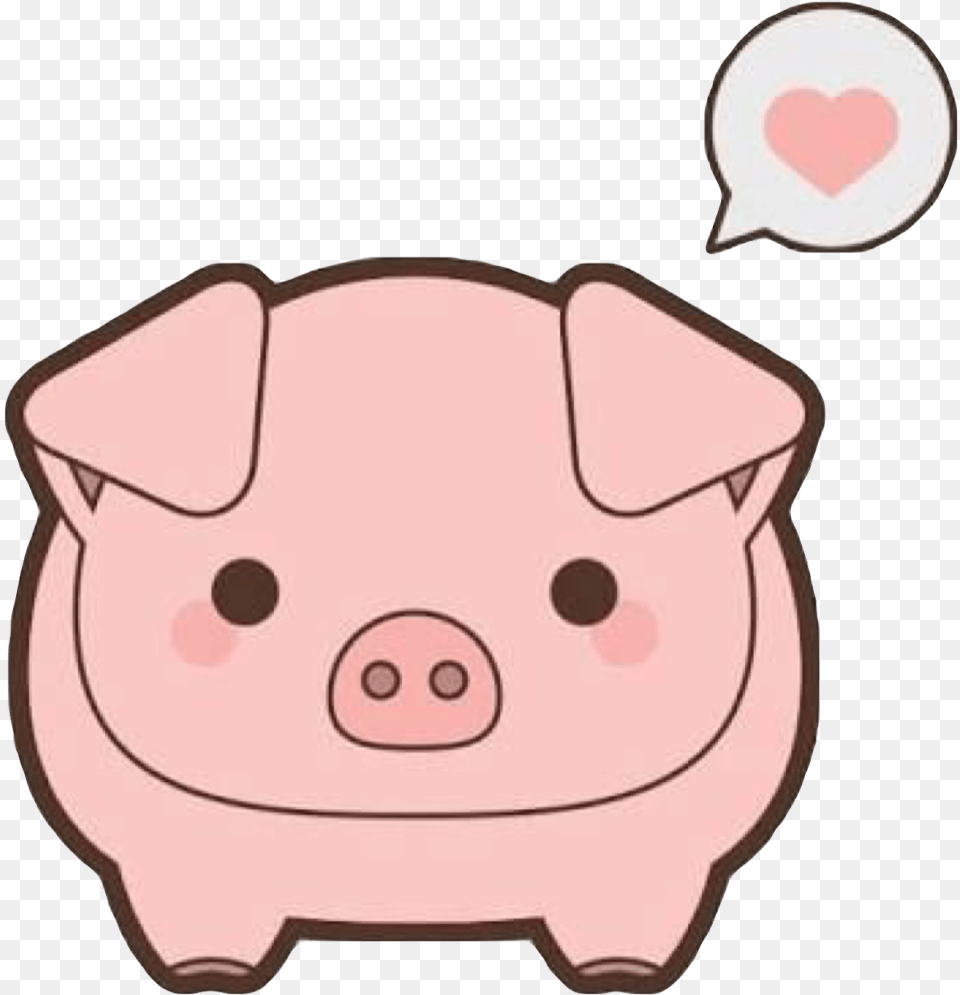 Pig Cute Kawaii Heart Kawaii Pigs, Animal, Mammal, Piggy Bank Free Transparent Png