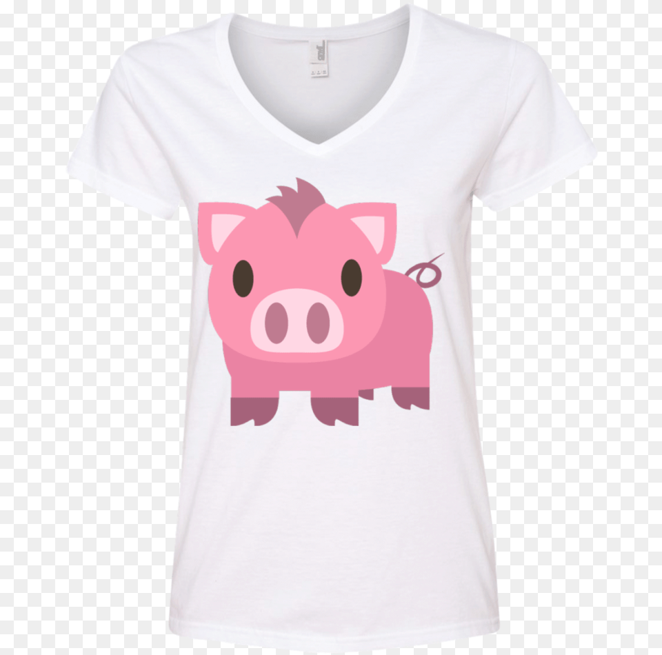 Pig Emoji Ladies Pig With Heart Eyes, Clothing, Shirt, T-shirt, Animal Png