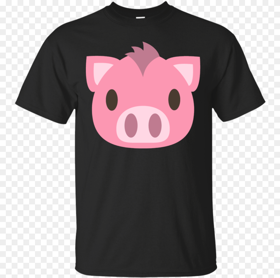 Pig Face Emoji T Shirt, Clothing, T-shirt, Animal, Mammal Png