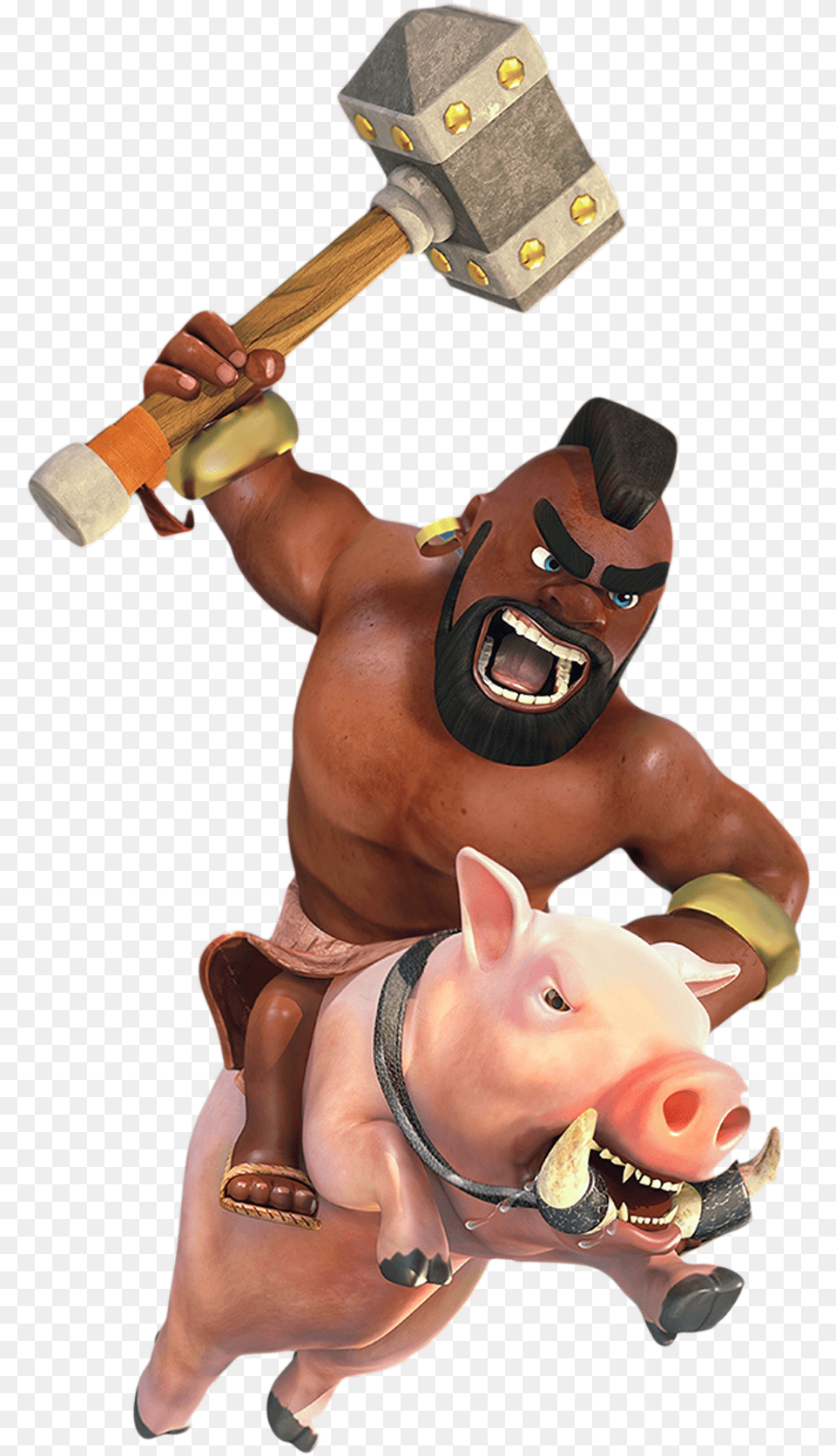 Pig Figurine Royale Clans Hq Hog Rider, Baby, Person, Face, Head Free Png