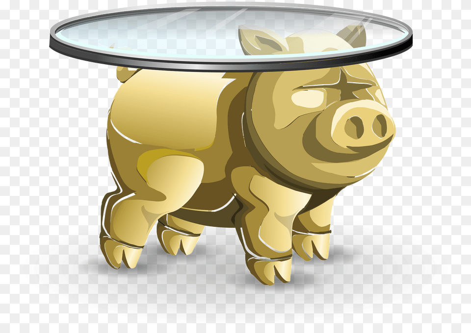 Pig Glass Table Clipart, Animal, Hog, Mammal, Boar Png