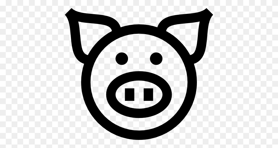 Pig Head Black And White Transparent Pig Head Black And White, Stencil, Ammunition, Grenade, Weapon Free Png