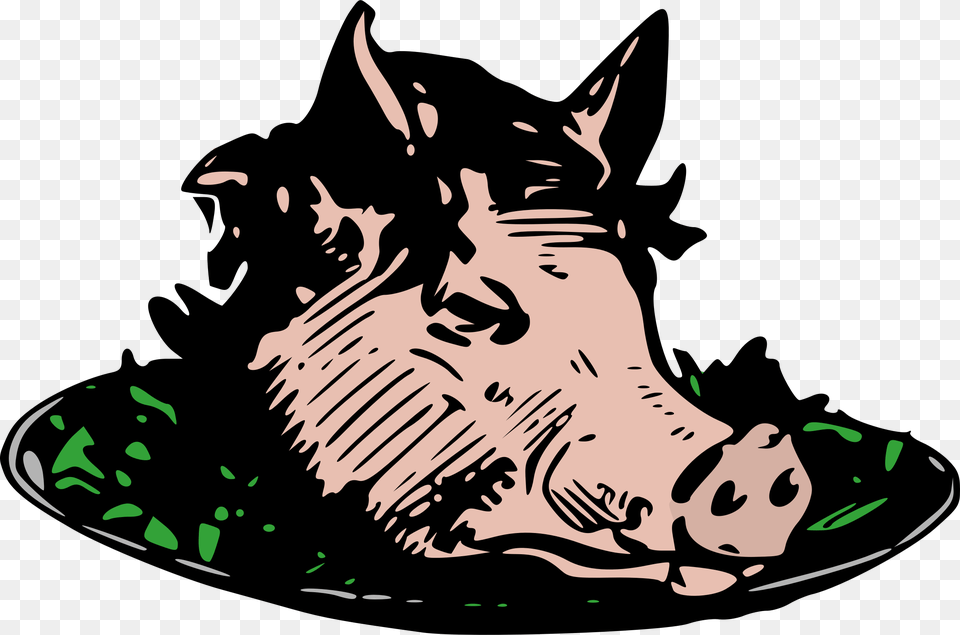 Pig Head Dinner Clip Arts Pig Head On A Playe, Animal, Hog, Mammal, Boar Free Transparent Png