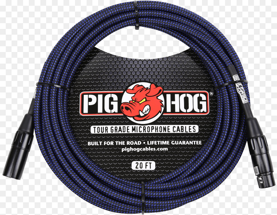 Pig Hog Mic Cable Black Amp Blue Woven Xlr 20ft Pig Hog Microphone Cable Woven, Hose Free Png